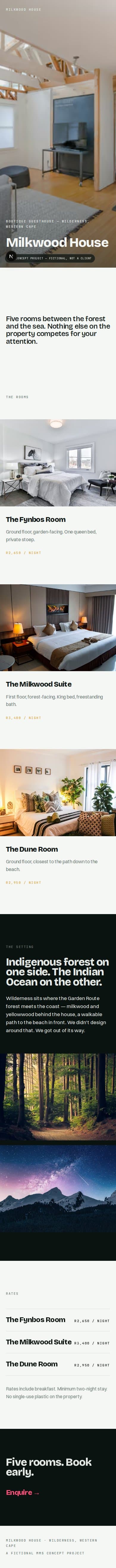 Milkwood House — mobile screenshot