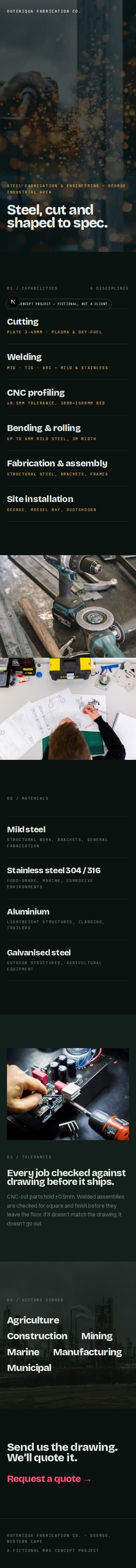 Outeniqua Fabrication Co. — mobile screenshot